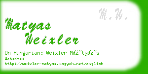 matyas weixler business card